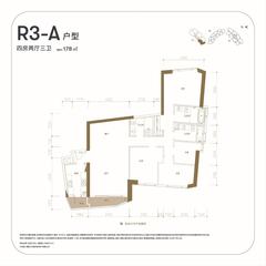 天府汇中心1期4室2厅3卫178.00平户型