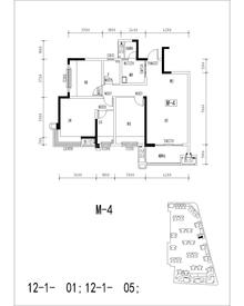 祥荣城市绿洲3期3室2厅2卫115.58平户型