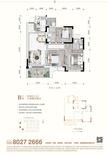 阳光紫宸府花园1期3室2厅2卫92.00平户型