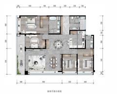 珠江铂世花园1期4室2厅3卫227.00平户型