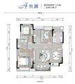 罨画明湖苑1期3室2厅2卫104.00平户型