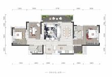 中国铁建·西派国樾5期3室2厅2卫130.00平户型