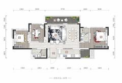 中国铁建·西派国樾5期3室2厅2卫130.00平户型