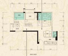 翔宇榜样家2室2厅1卫55.46平户型
