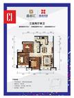 鑫苑鑫都汇3室2厅1卫74.00平户型