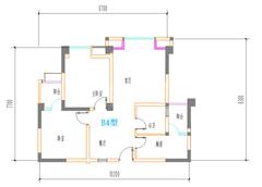 蜀青·丽晶府1期2室2厅1卫75.00平户型