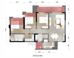 双楠悦天地逸都1期3室2厅2卫118.00平户型