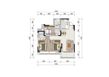格林柏悦云庭1期3室2厅2卫107.00平户型