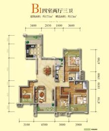龙光天悦龙庭4室2厅3卫172.18平户型