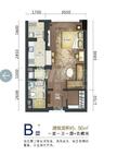 中环岛1室1卫51.00平户型