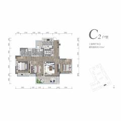 万新峰荟1期3室2厅2卫103.00平户型