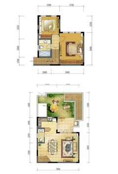 雾山河畔1期2室2厅2卫91.99平户型