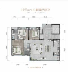 树高北湖丽璟1期3室2厅2卫121.00平户型