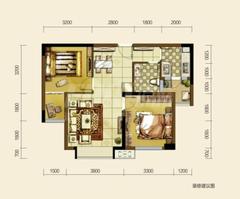 东城印象小区2室2厅1卫72.51平户型
