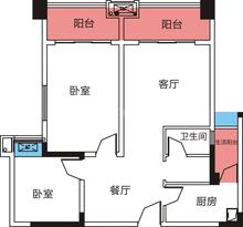 南岸华庭1期2室2厅1卫85.60平户型
