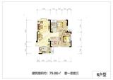 月映长滩栖湖 3室2厅1卫 79.88平米