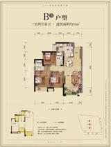 炜岸城3期 3室2厅2卫 93.00平米