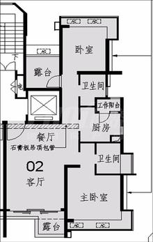 山河玖璋2室2厅2卫83.48平户型