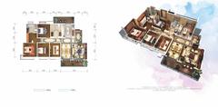 中铁卓越城1期4室2厅2卫185.00平户型
