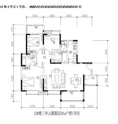 顶峰水岸汇景3室2厅2卫118.42平户型