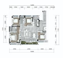 隆腾·锦天府1期3室2厅2卫134.00平户型