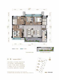 爱普·新鸿府1期4室2厅2卫138.72平户型
