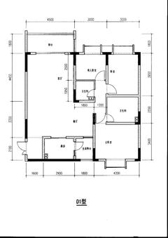 金地新城市花园3室2厅2卫124.34平户型