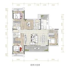 中南上熙府熙悦花园1期4室2厅3卫147.00平户型