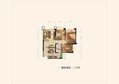中加水岸3室2厅1卫89.00平户型