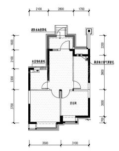 成都恒大城市之光1期2室1厅1卫61.23平户型