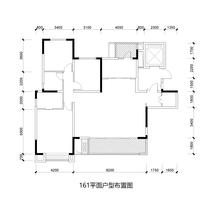 五矿西棠雅园1期3室2厅2卫161.03平户型