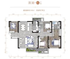 公园澜岸府2期4室2厅2卫165.00平户型