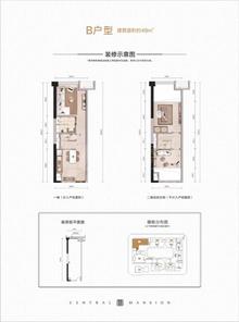 中南融创玖华台邸1期48.00平户型