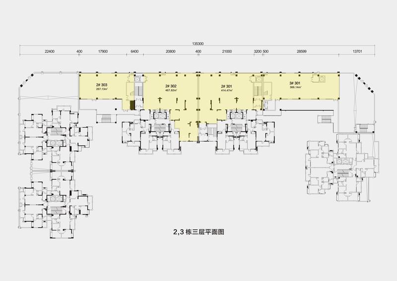 1、2、3栋三层平面图