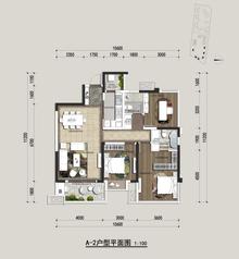 蓝润置汇广场1期3室2厅2卫109.00平户型