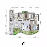 万汇中心1期 3室2厅2卫 89.03平米