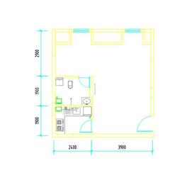 彭州市白鹿镇银杏枫丹酒店1室1卫46.66平户型