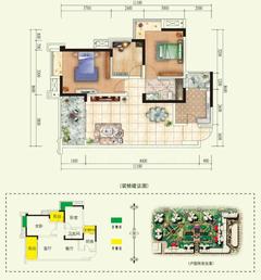绿林书院2室2厅1卫93.27平户型