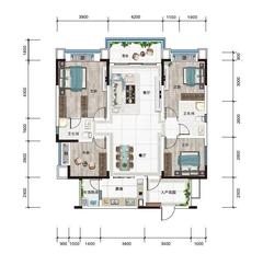 熙畔别院1期4室2厅2卫141.43平户型