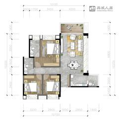 云山府1期3室2厅2卫117.19平户型
