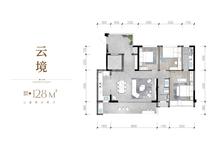 雍景致臻天府1期3室2厅2卫128.00平户型