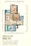 现代生态水城4期2室2厅1卫66.00平户型