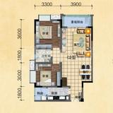 时代爵岭2期 2室2厅1卫 78.99平米