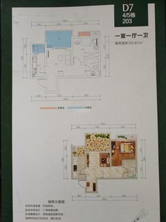 花果山翠微谷1期1室1厅1卫53.81平户型