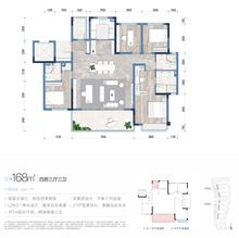 北湖云湾2期4室2厅2卫168.00平户型