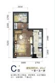 中环岛1室1卫46.00平户型