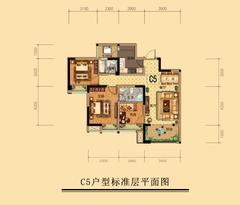 金山御景蓝湾3室2厅2卫100.39平户型