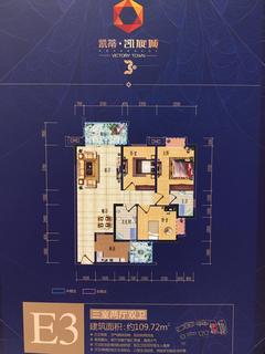 凯蒂凯旋城3期3室2厅2卫109.72平户型