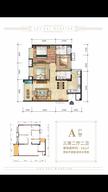 川冠学仕公馆1期3室2厅2卫101.97平户型