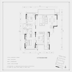 龙润丰锦苑1期3室2厅2卫128.00平户型